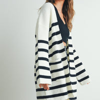 Stripe Knitted Stripe Cardigan