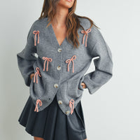 Bow Detail Button Down Cardigan