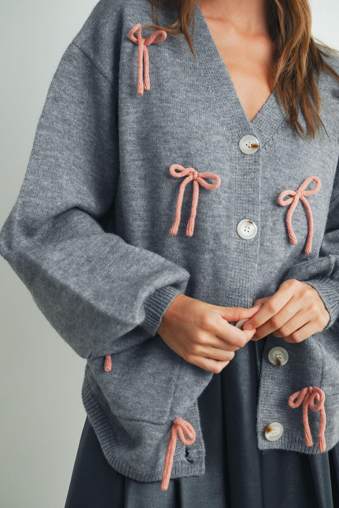 Bow Detail Button Down Cardigan