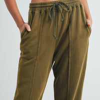 Washed Drawstring Jogger Pants