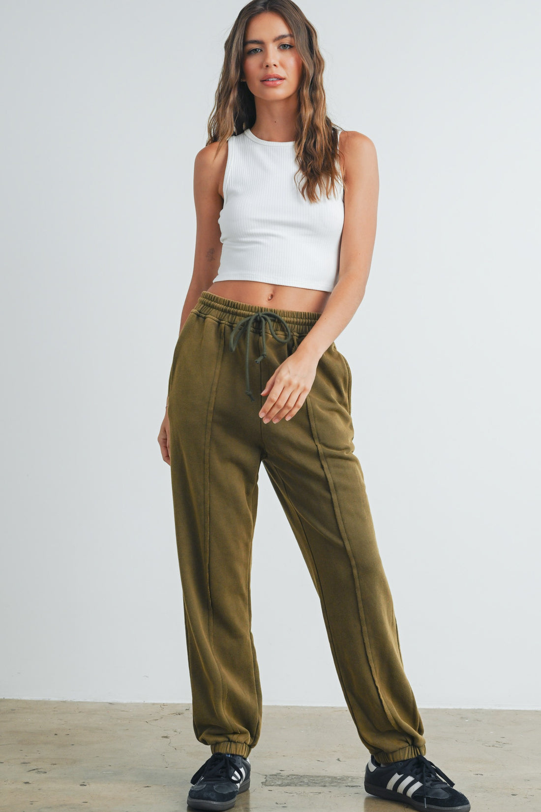 Washed Drawstring Jogger Pants