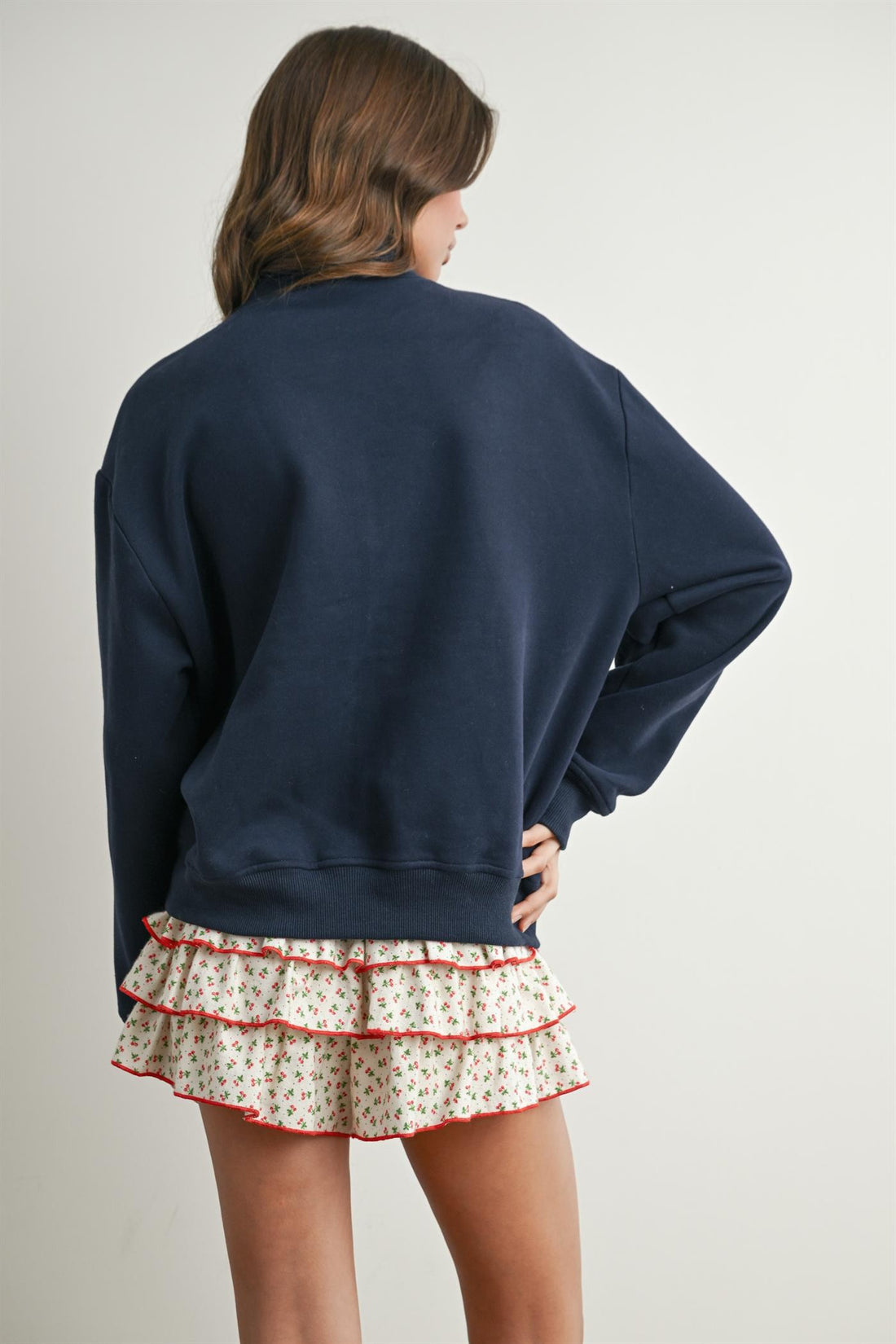 USA Chenille Patch Half-Zip Pullover Sweatshirt