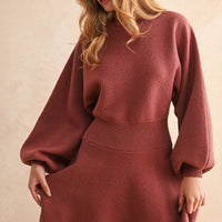 Balloon Sleeve Sweater Dress