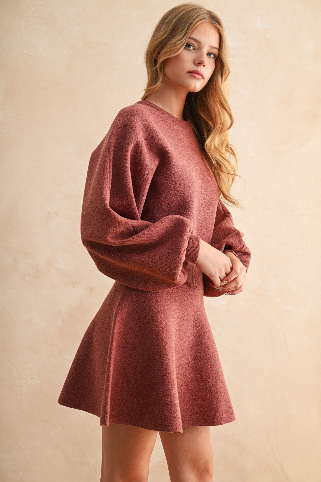 Balloon Sleeve Sweater Dress