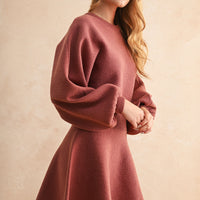 Balloon Sleeve Sweater Dress