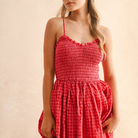 Gingham Smocked Maxi Dress