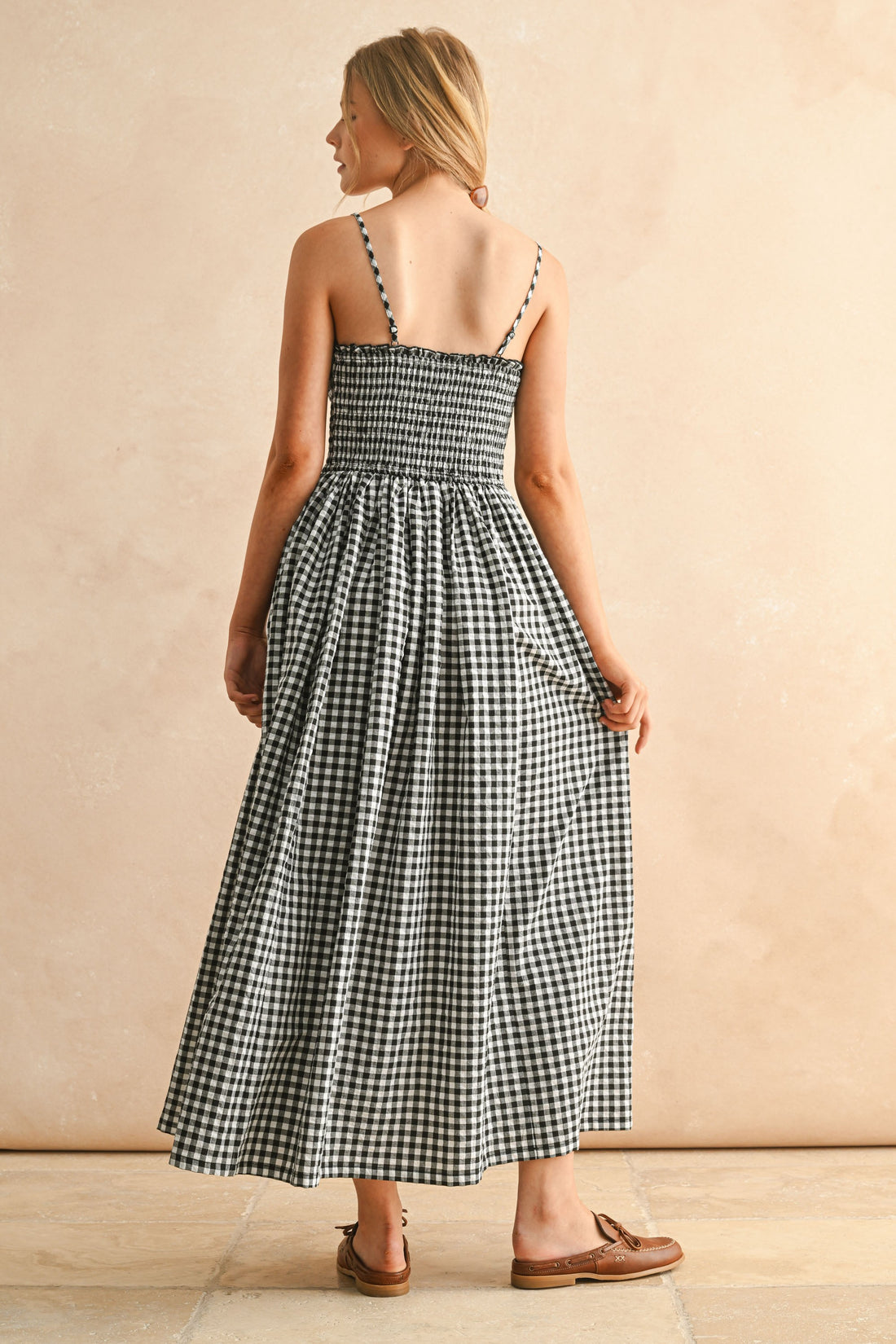 Gingham Smocked Maxi Dress