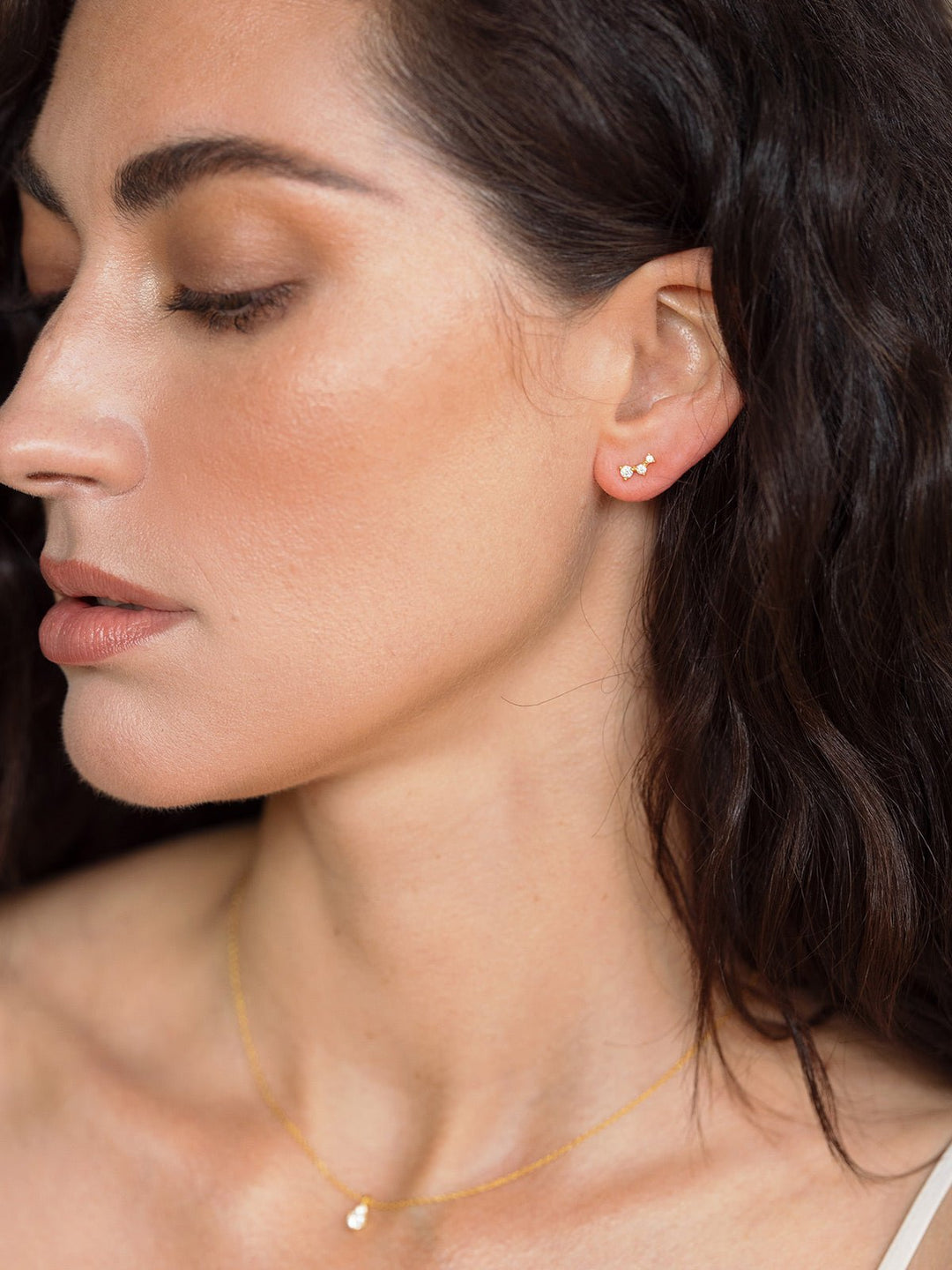 Elisajewels Demi-Fine Ace Stud Earrings