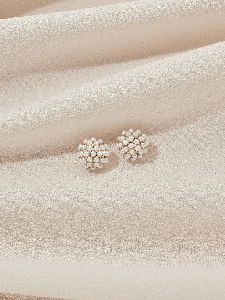 Elisajewels Mini Pearl Pave Studs