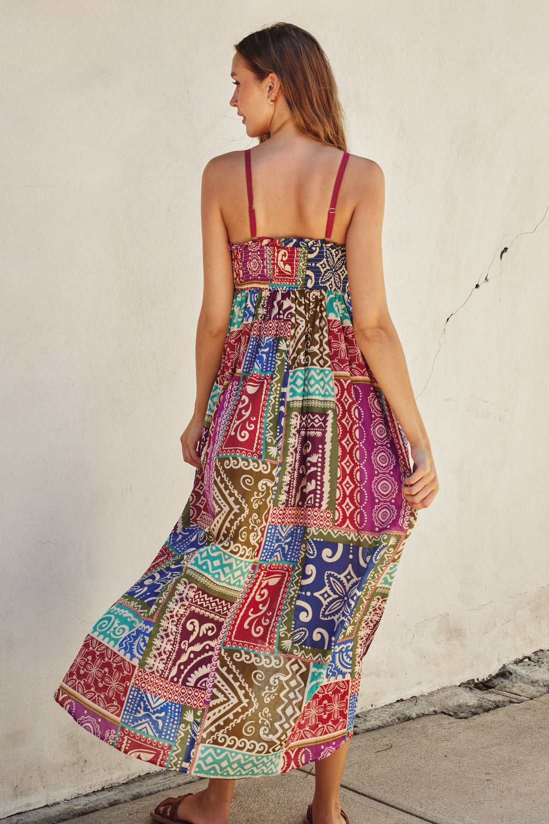 Boho Printed Maxi Flare Dress