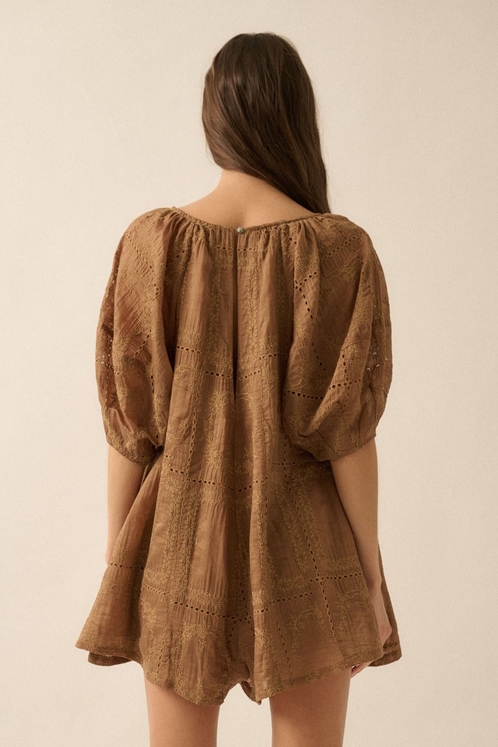 Eyelet Loose Fit Romper