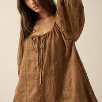 Eyelet Loose Fit Romper