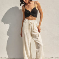 Twist-Front Ribbed Crop Top