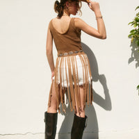 Crochet Fringe Hem Knit Tank Top