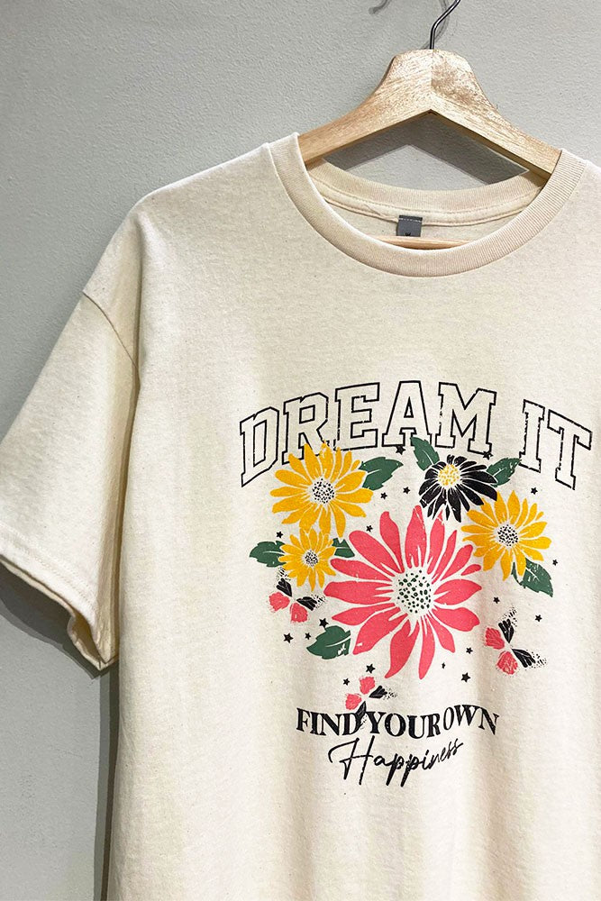 Dream it Oversized Natural T-Shirt