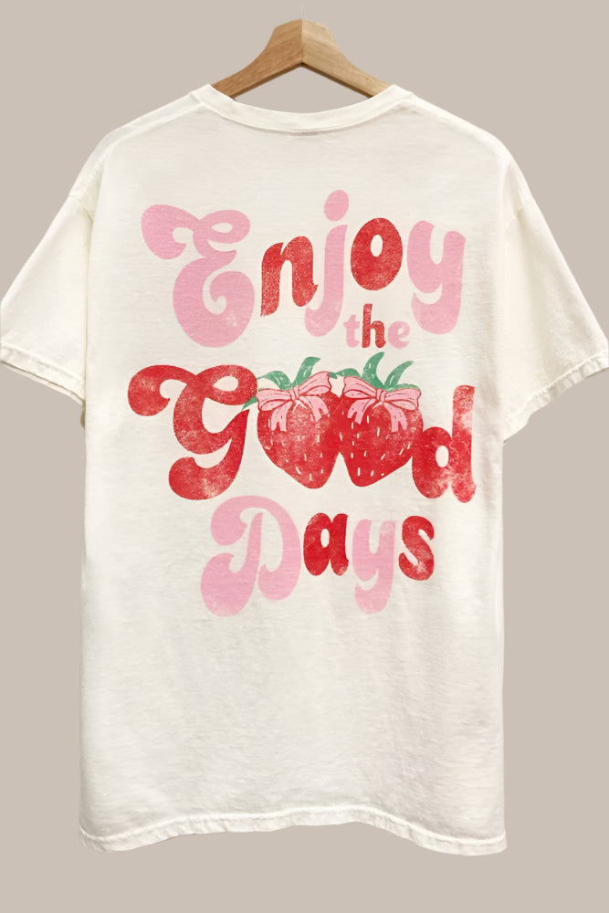 Enjoy The Good Days Berry Oversized T-Shirt