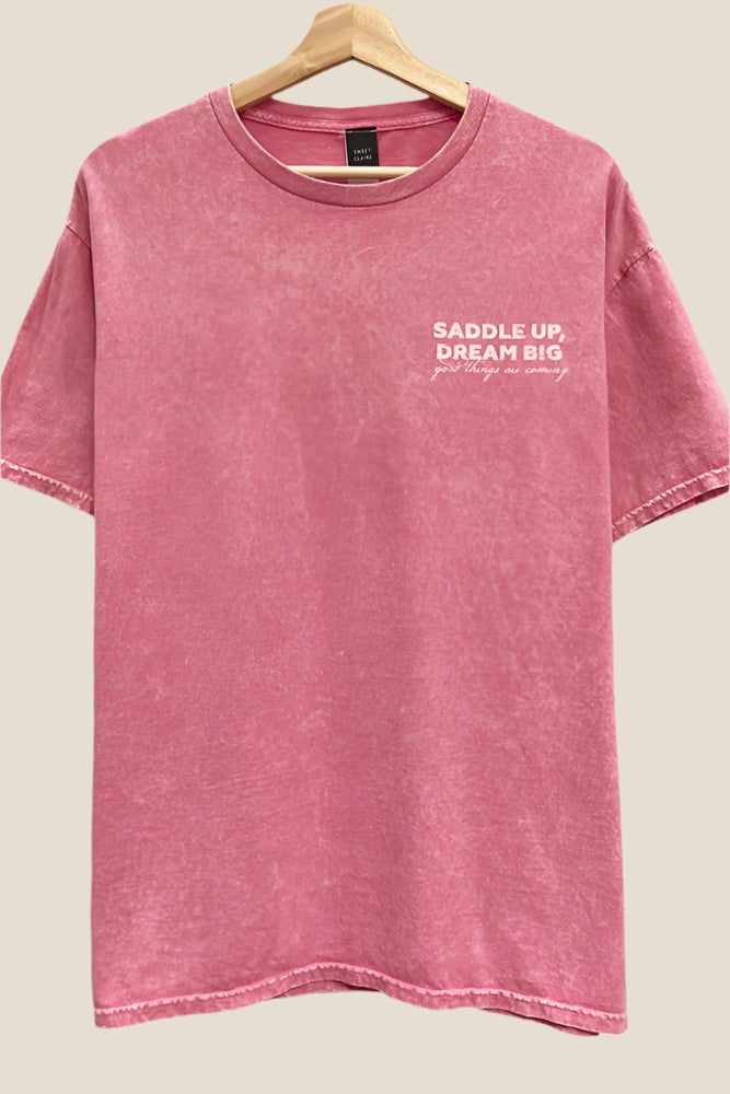 Saddle Up Dream Big Cowboy Graphic T Shirt