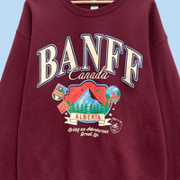 Banff Alberta Graphic Oversized Sweatshirt – Burgundy