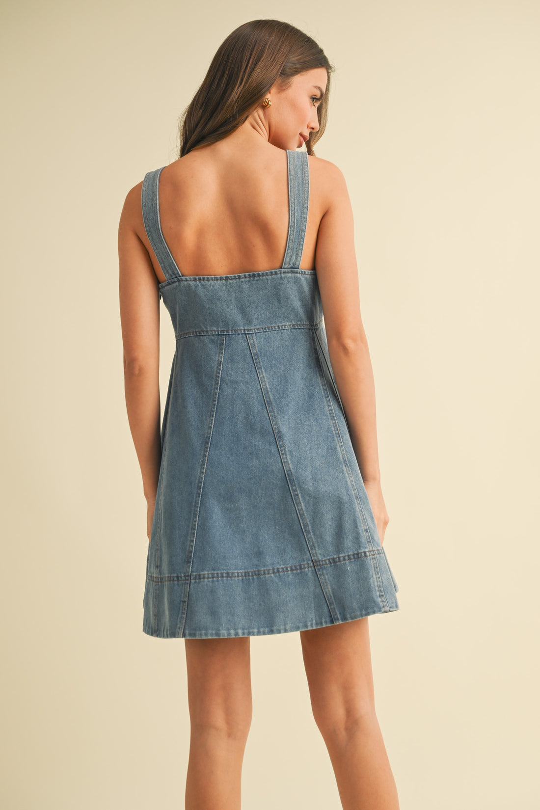 Denim Babydoll Flare Dress