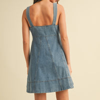 Denim Babydoll Flare Dress