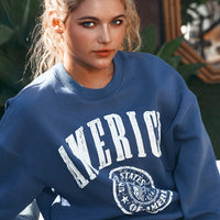 Vintage-Inspired America Fleece Sweatshirt