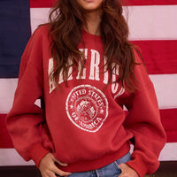 Vintage-Inspired America Fleece Sweatshirt