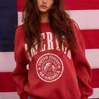 Vintage-Inspired America Fleece Sweatshirt