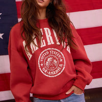Vintage-Inspired America Fleece Sweatshirt