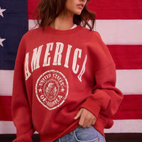Vintage-Inspired America Fleece Sweatshirt