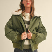 Fur Collared Bomber Jacket