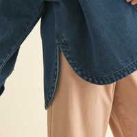 Washed Dark Denim Oversized Jacket