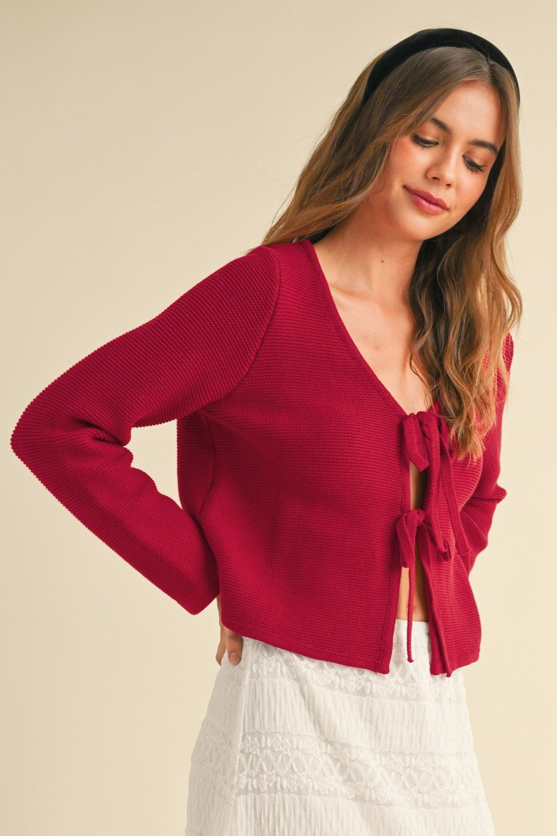 Tie Front Knit Cardigan