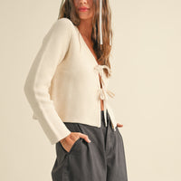 Tie Front Knit Cardigan