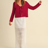 Tie Front Knit Cardigan