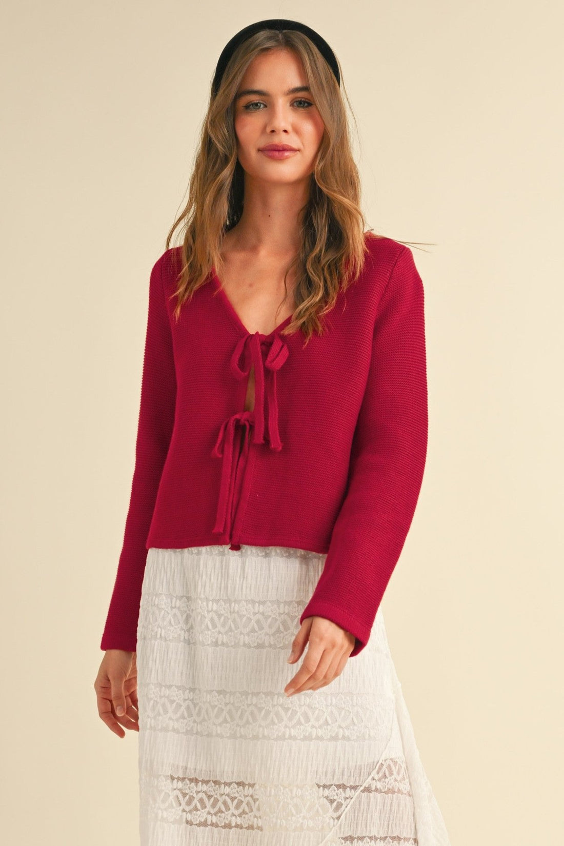 Tie Front Knit Cardigan