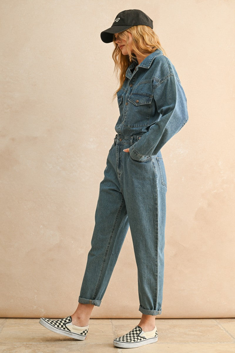 Vintage Utility Denim Jumpsuit