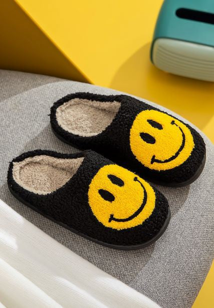 Smile Face Soft Plush Slippers