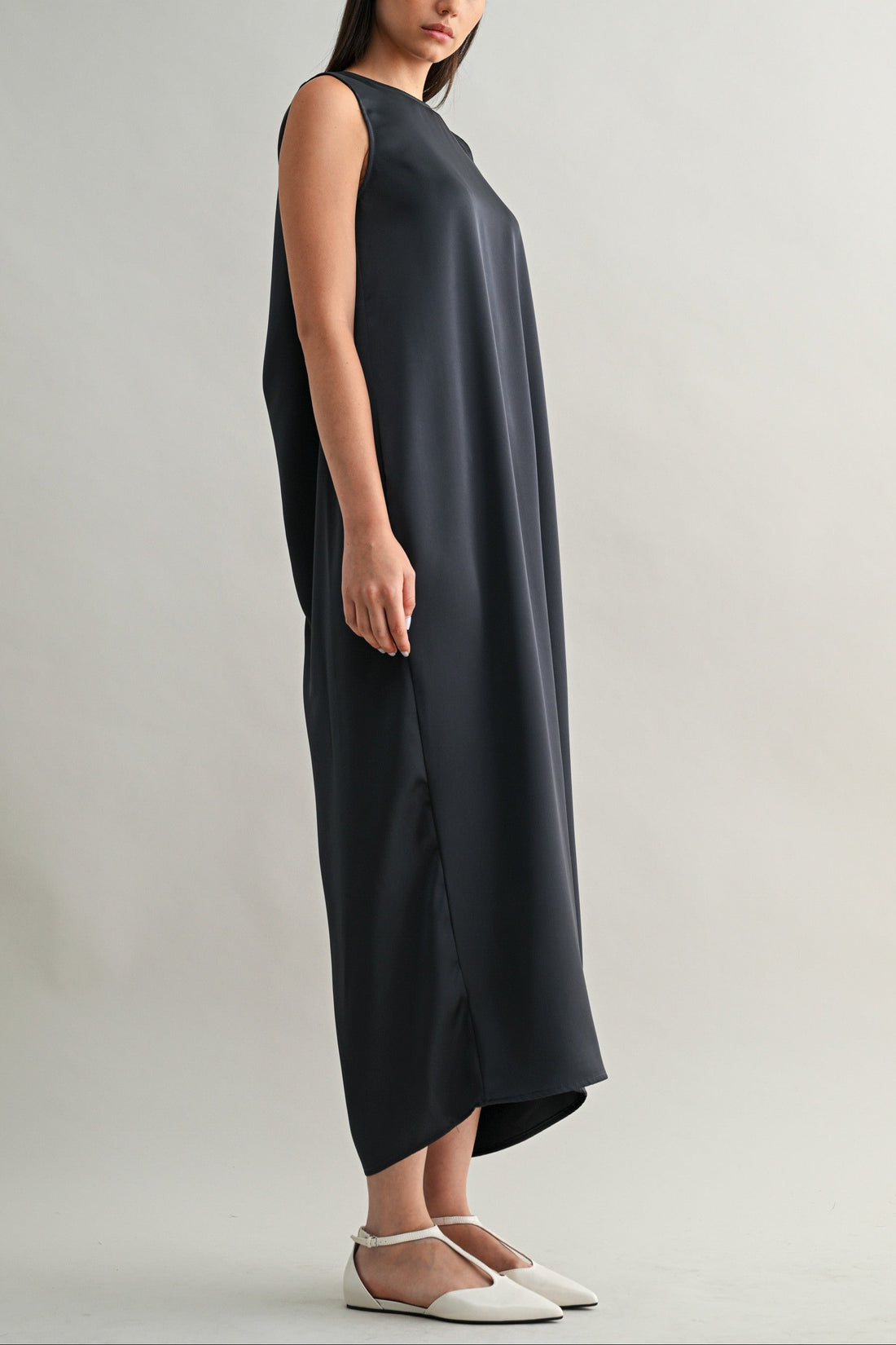 Draped Back Minimal Maxi Dress