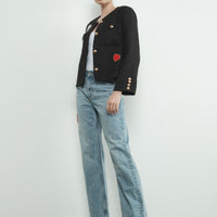 Cute Patch Tweed Jacket