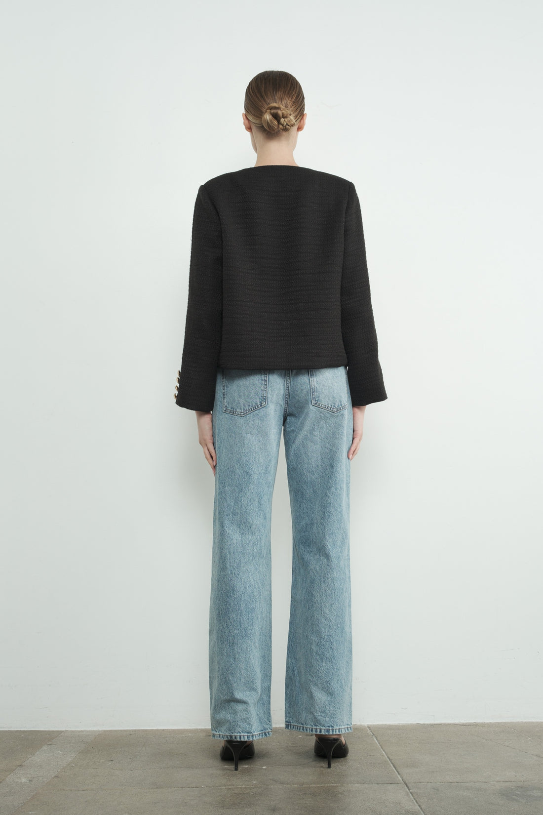 Cute Patch Tweed Jacket