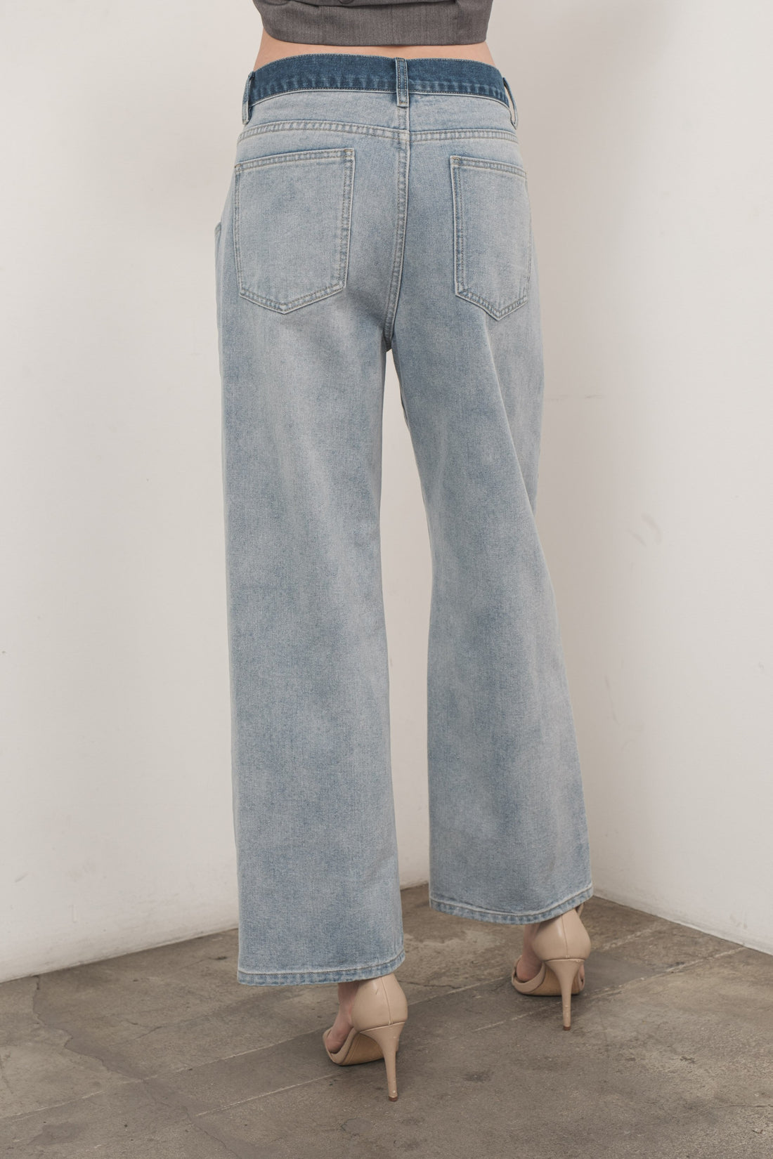 Color Block Denim Pants