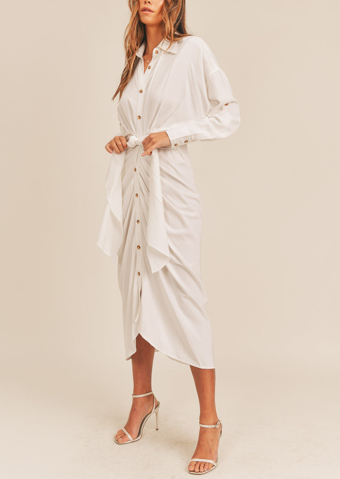 Elegant Shirt Midi Dress
