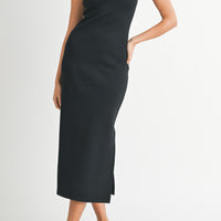 Ribbed Basic Bodycon Midi Dress