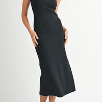 Ribbed Basic Bodycon Midi Dress