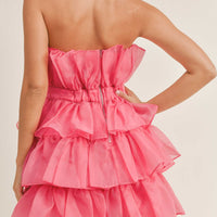 Organza Tulle Tiered Mini Dress