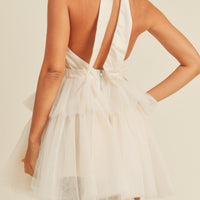 Halter Neck Tulle Mini Dress
