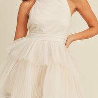 Halter Neck Tulle Mini Dress