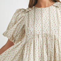 Floral Print Puff Sleeve Mini Dress