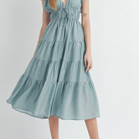 Ruffle Sleeve Summer Midi Dress