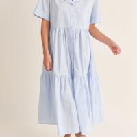 Sailor Collar Midi Dress